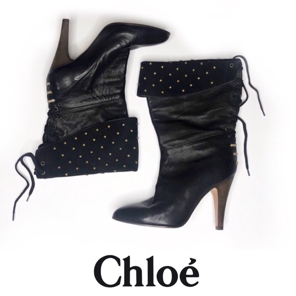Chloe Shoes - Chloe Foldover studded boots 39